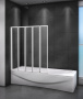 шторка на ванну cezares relax relax-v-5-120/140-p-bi-l 120 см l профиль серый, стекло рифленое