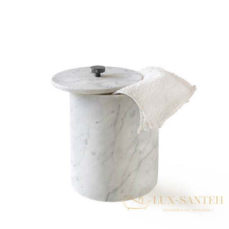 мусорное ведро с крышкой 3sc apuana 2.0, ap65acfm, мрамор/никель черный сатинированный