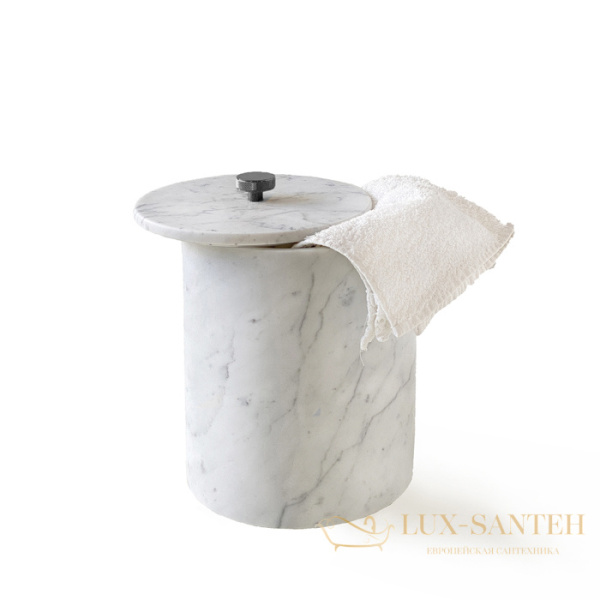 мусорное ведро с крышкой 3sc apuana 2.0, ap65acfm, мрамор/никель черный сатинированный