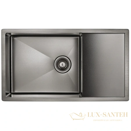 кухонная мойка paulmark platte pm807844-gm, вороненая сталь