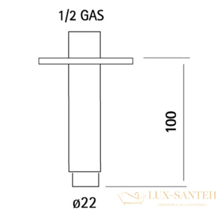 держатель верхнего душа 100 мм, cisal xion ds013551d1, потолочный, нержавеющая сталь