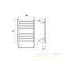 полотенцесушитель 500x600 электрический point аврора pn10156se п8 левый/правый, хром