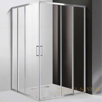 душевой уголок cezares molveno molveno-ah-22-120/110-c-cr-iv 120х110 профиль хром, стекло прозрачное