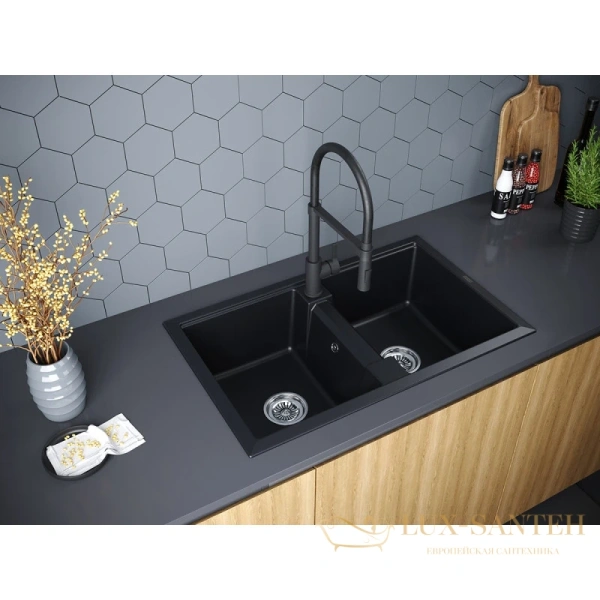 кухонная мойка paulmark zwilling pm238150-blm, черный металлик