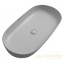 раковина накладная abber bequem ac2110mlg, 80х40 см, серый матовый