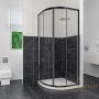 душевой уголок rgw classic 32095488-14 cl-54-b 80х80, профиль черный, стекло прозрачное