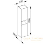 высокий шкаф-пенал keuco stageline, 32831300102, 400x1800x360 мм, к/ф: белый (ламинированный матовый)/белый глянцевый (стекло)