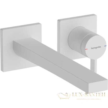 смеситель для раковины встраиваемый hansgrohe tecturis e coolstart ecosmart 73051700, с выпуском, белый матовый