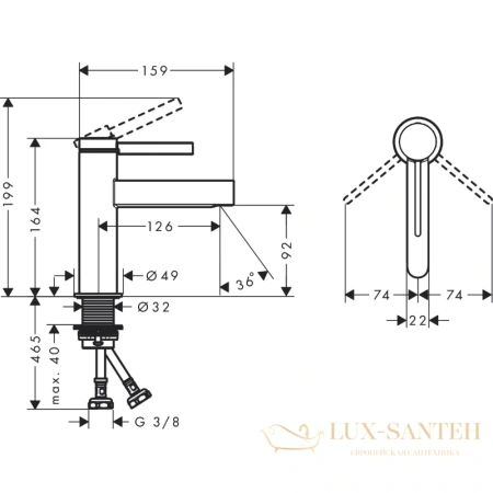 смеситель для раковины hansgrohe finoris 76010670 с донным клапаном push-open черный матовый