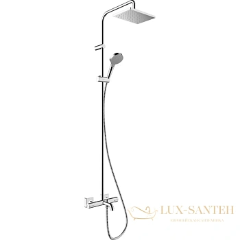 душевая система showerpipe 230 1jet с термостатом для ванны hansgrohe vernis shape 26284000 хром