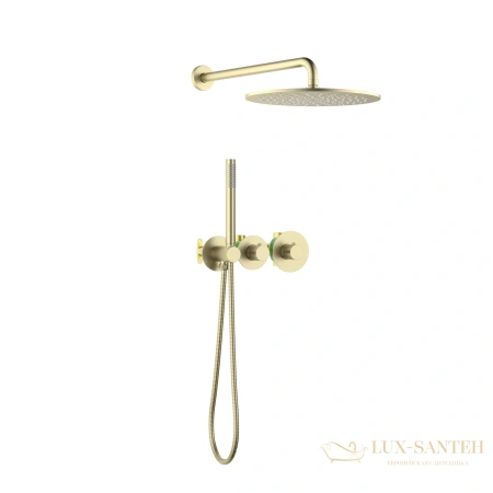 душевая система для душа термостатическая встраиваемая timo saona sx-2359/17sm, золото матовое