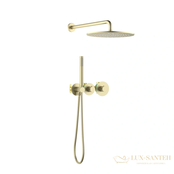 душевая система для душа термостатическая встраиваемая timo saona sx-2359/17sm, золото матовое
