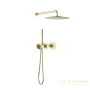 душевая система для душа термостатическая встраиваемая timo saona sx-2359/17sm, золото матовое