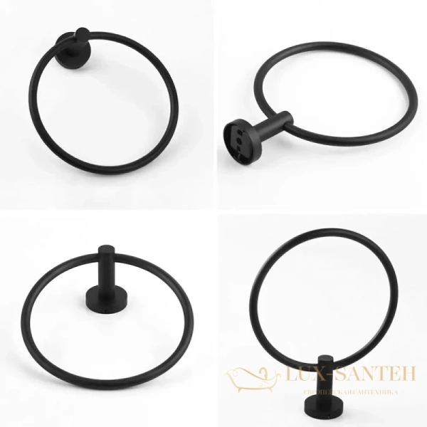 полотенцедержатель-кольцо rea mist rea-80028, черный матовый