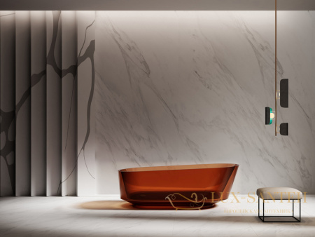 ванна свободностоящая прозрачная abber kristall kristall at9706opal, 170х80х58h см, коричневый глянцевый