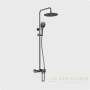 душевая система для ванны aquame aqm8008gm, с термостатом, оружейная сталь