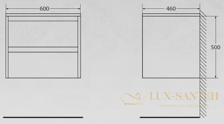 тумба под раковину belbagno kraft kraft-600-2c-so-bo 60 см подвесная, bianco opaco