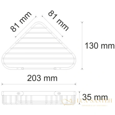 полка угловая wasserkraft ammer k-733n 16,2х16,2 см, никель