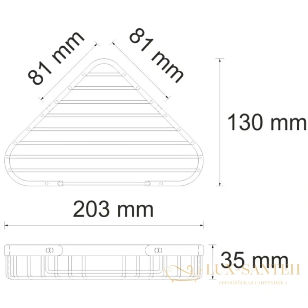 полка угловая wasserkraft ammer k-733n 16,2х16,2 см, никель
