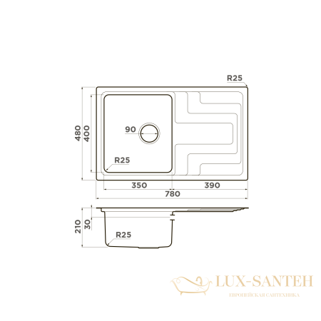 кухонная мойка omoikiri mizu 78-in нерж.сталь х нержавеющая сталь, 4973730
