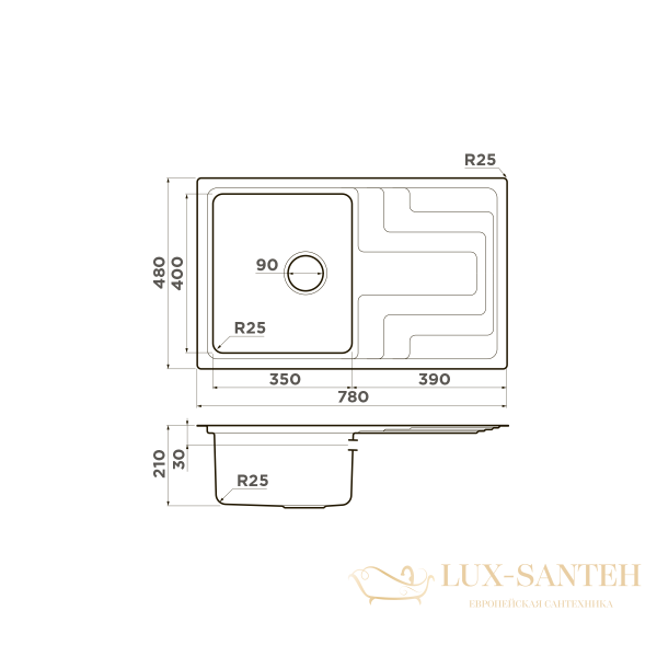 кухонная мойка omoikiri mizu 78-in нерж.сталь х нержавеющая сталь, 4973730