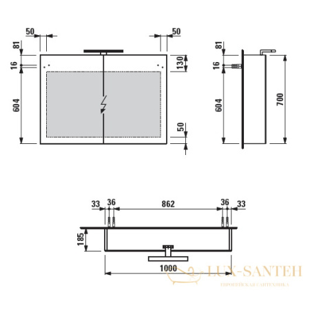 зеркальный шкаф laufen base 4.0285.2.110.261.1 1000х700 мм, белый глянцевый 