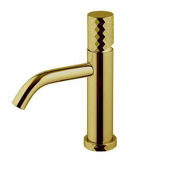 fima|carlo frattini spillo tech смеситель для раковины, f3031xsxos, высота 182 мм., ручка "x", с донным клапаном, цвет брашированное золото