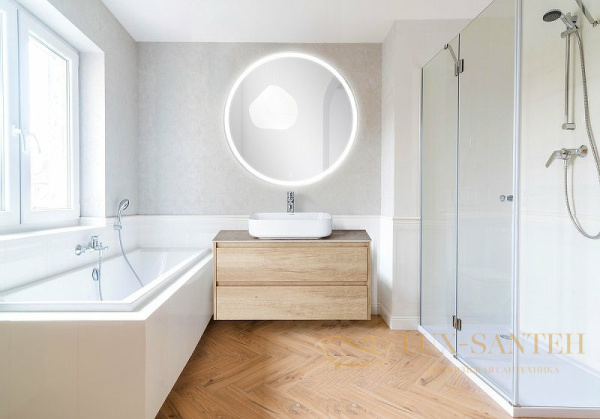 зеркало belbagno spc spc-rng-900-led-tch с подсветкой, с сенсорным выключателем