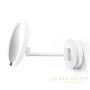 косметическое зеркало  подвесное 215 мм, decor walther round just look wr led, 0122350, увеличение x5, с аккумулятором, белый матовый