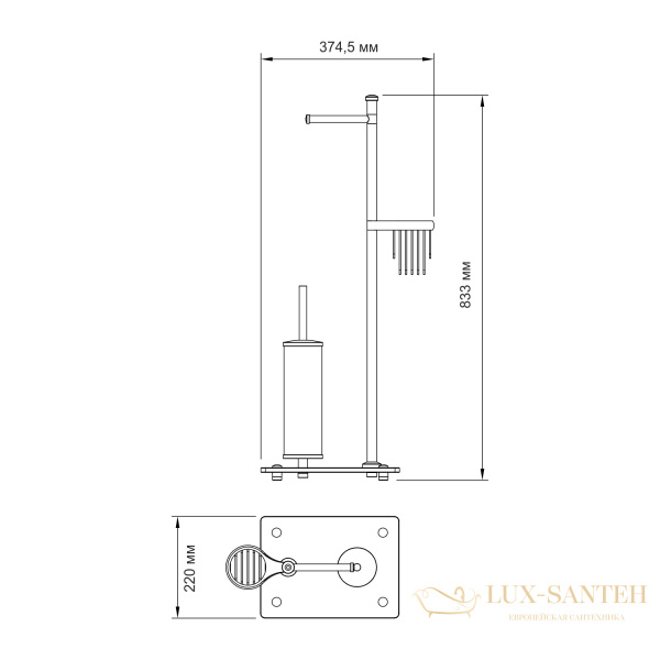 комбинированная напольная стойка wasserkraft k-1264white, никель