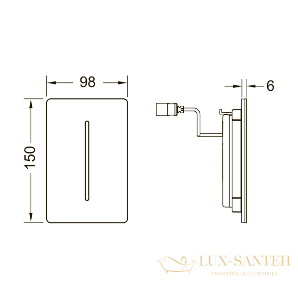 панель смыва писсуара tece tecefilo-solid из нержавеющей стали питание от батареи 7,2 в черный матовый 9242044