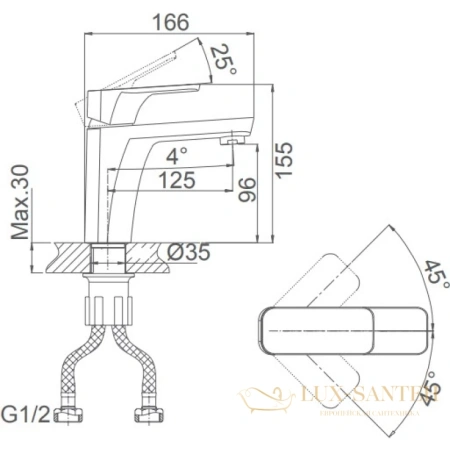 смеситель для раковины d&k berlin.steinbeis da1432126, белый матовый