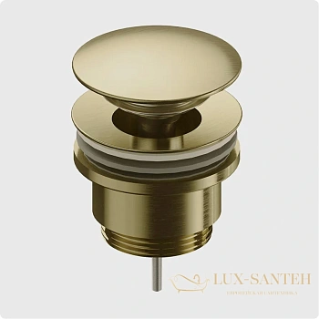 донный клапан для раковины универсальный aquame aqm7003bg, золото брашированное