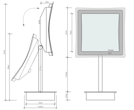 зеркало косметическое decor walther bs83 touch 0121500 с подсветкой, хром