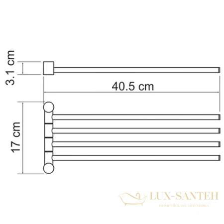 полотенцедержатель wasserkraft k-1034b 40,5 см, черный матовый