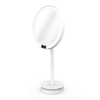 зеркало косметическое decor walther round just look sr 0121950 с подсветкой, белый матовый