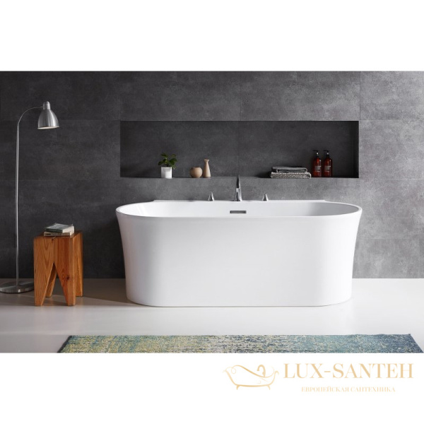 акриловая ванна belbagno bb409-1500-800 150х80 без гидромассажа, белый