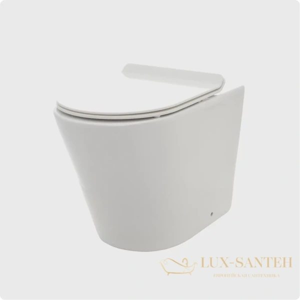 унитаз приставной безободковый aquame aqm3001, с быстросъемным сиденьем softclose, белый глянцевый