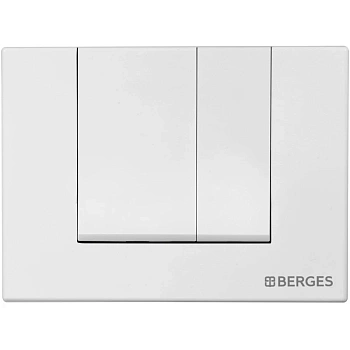 кнопка berges square 040041 для инсталляции novum s1, белый глянец
