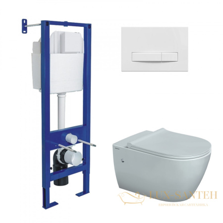 комплект berges 043352: подвесной унитаз mascon с системой инсталляции atom 410 и панелью смыва, белый