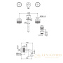 смеситель для раковины, fima|carlo frattini texture collection, f5601/5hcr, настенный монтаж, на 3 отв, изл 150 мм, ручки "h", без накладок, внешняя