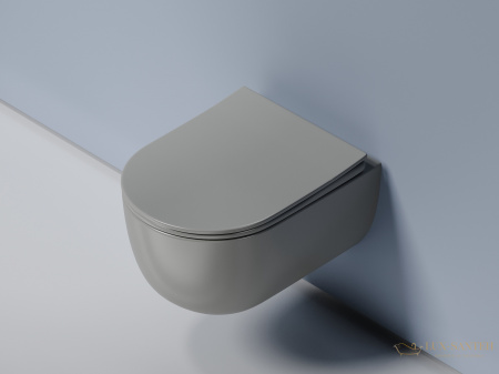 унитаз подвесной ceramica nova modena cn6063mh безободковый, с сиденьем микролифт, антрацит матовый