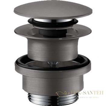 донный клапан hansgrohe push-open 50100340, шлифованный черный хром