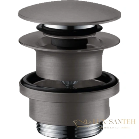 донный клапан hansgrohe push-open 50100340, шлифованный черный хром