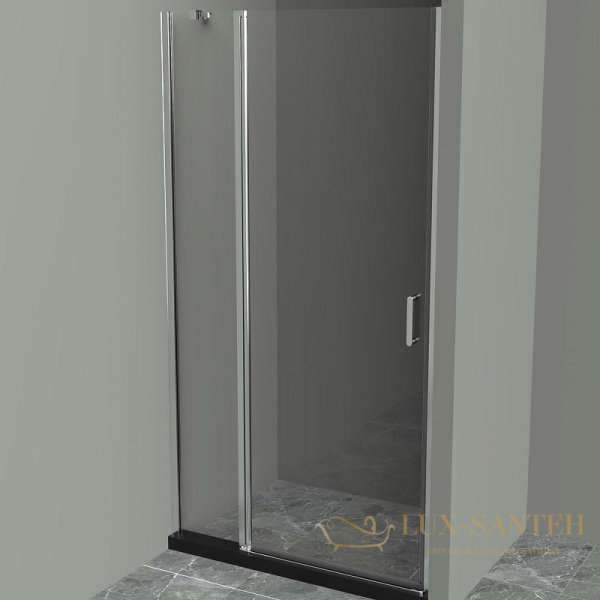 душевая дверь belbagno uno uno-b-12-30+70-c-cr 100 см профиль хром, стекло прозрачное
