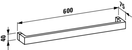 полотенцедержатель  laufen kartell by 3.8133.2.085.000.1 60 см, серый 