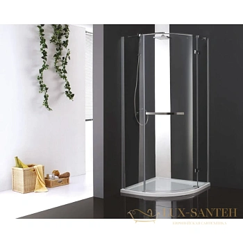 душевой уголок cezares bergamo-r-1-arco bergamo-w-r-1-90-arco-p-cr-r 90x90 см, стекло рифленое