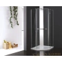 душевой уголок cezares bergamo-r-1-arco bergamo-w-r-1-90-arco-p-cr-r 90x90 см, стекло рифленое