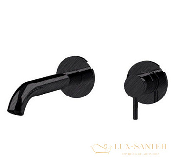 смеситель для раковины встраиваемый almar e210053.ab, внешняя часть, излив 130-155 черный хром брашированный pvd