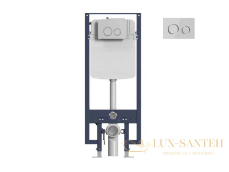 инсталляция с приводом для автосмыва uni-flow mi-smart a81115, для установки унитаза ch1048zr-a, c фронтальной клавишей смыва хром глянцевый